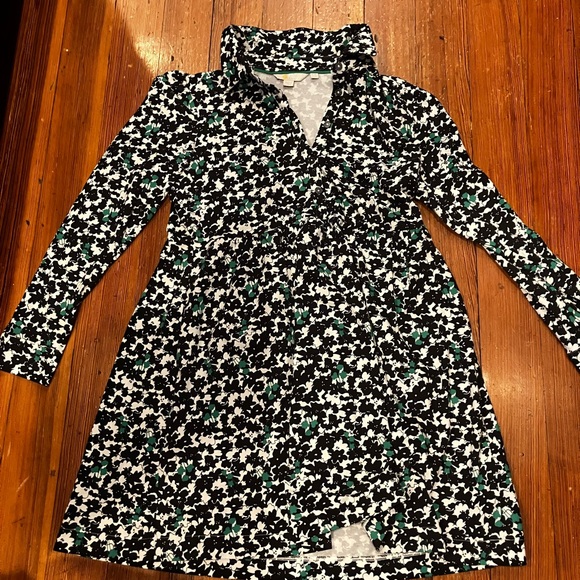 Boden Alma Shamrock Shirt Dress, Black & Green with pockets! US 4 - Picture 3 of 14